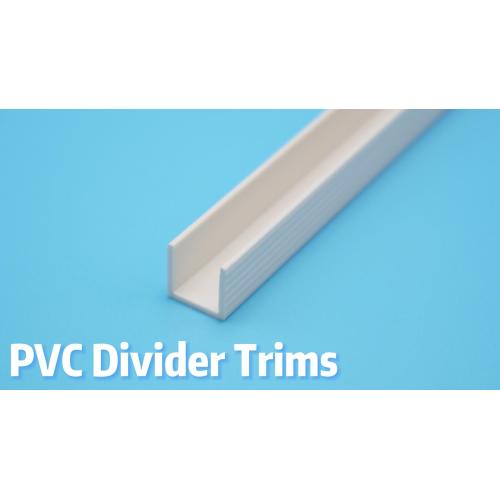 1x0.5cm putih pvc pvc u-berbentuk strip pemisah