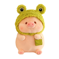 Kawaii Pig Plush Doll - Custom Soft Toy Frog Dressing Pig Stuffed Animal1