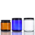 Empty 250ml Amber Blue Clear Frosted Glass Candle Container Jars With Lids And Packaging1