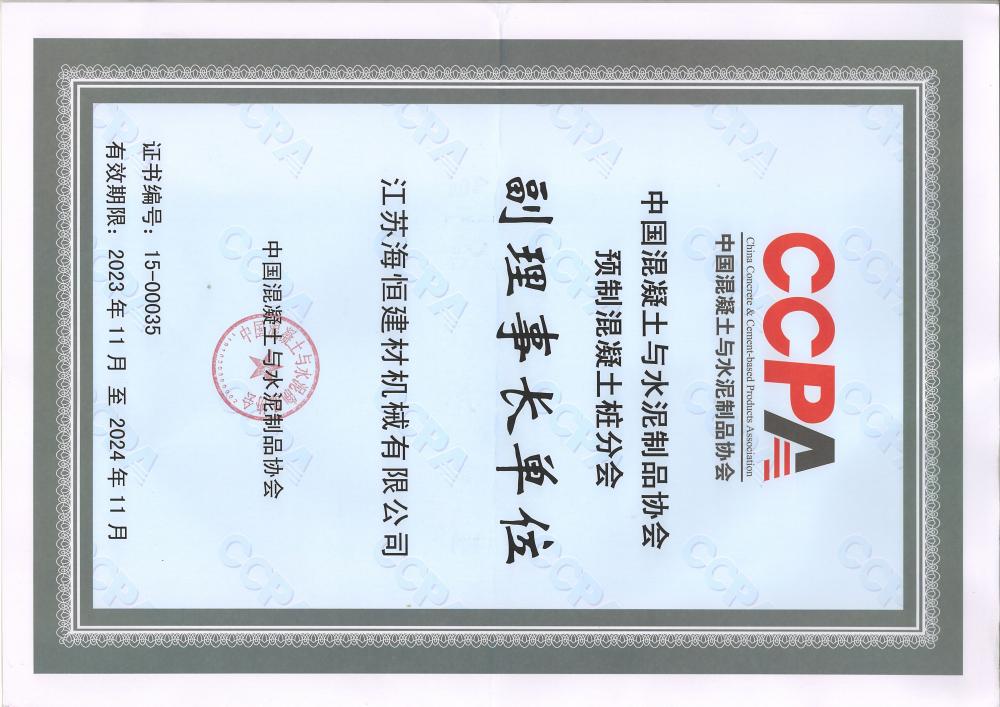 Vice Chairman Unit of CCPA Concrete Pile Branch