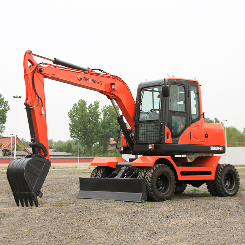 China Strong Power Low Fuel Consumption Hydraulic 8 Ton Wheel Excavators with Low Price