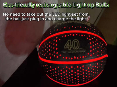 Jymingde neuer USB -wiederaufladbarer LED Glühen im dunklen Licht -up -Basketball