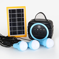Solar Light Kit Speaker Wireless Radio FM Portable Home Solar Power Panel Kit dengan FM Radio 3 LED lampu mentol1