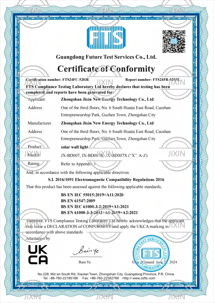 UKCA Certificate of Conformity