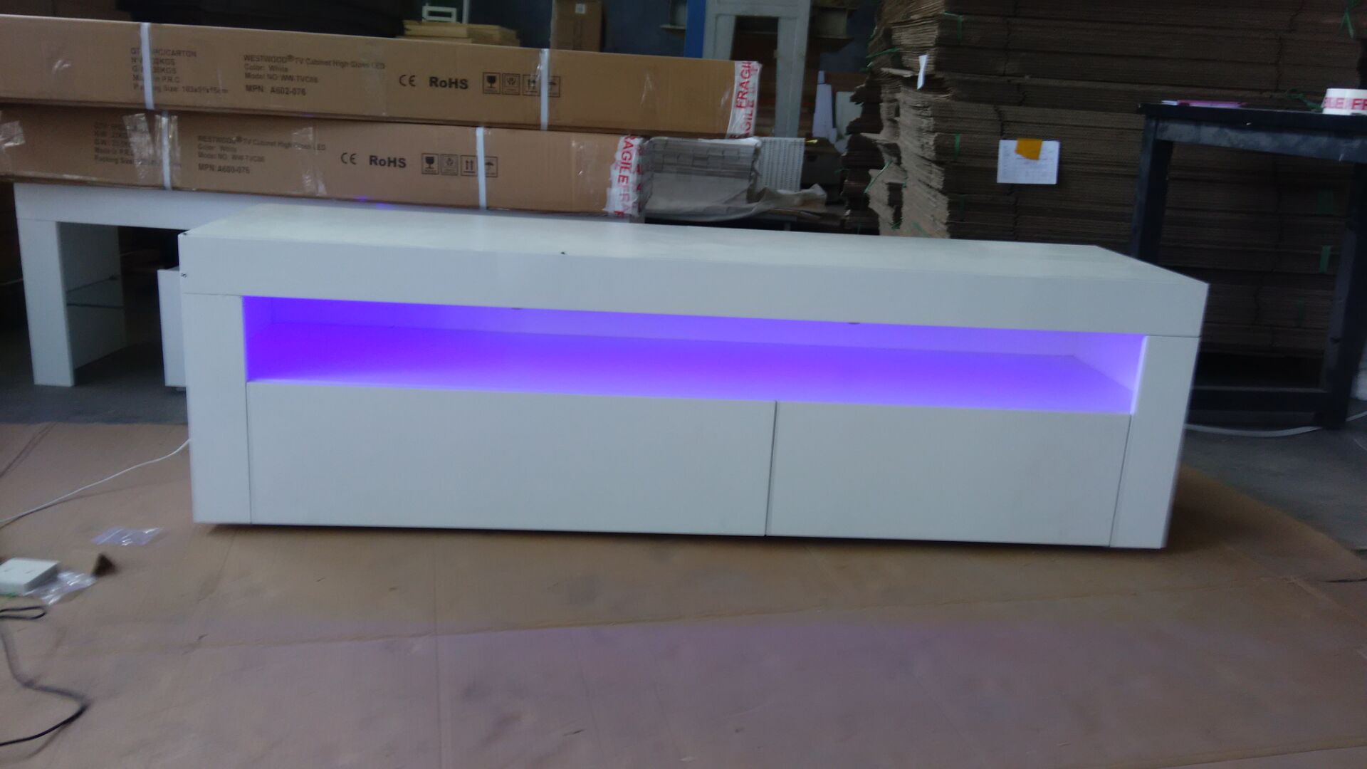 TV stand with LED light video