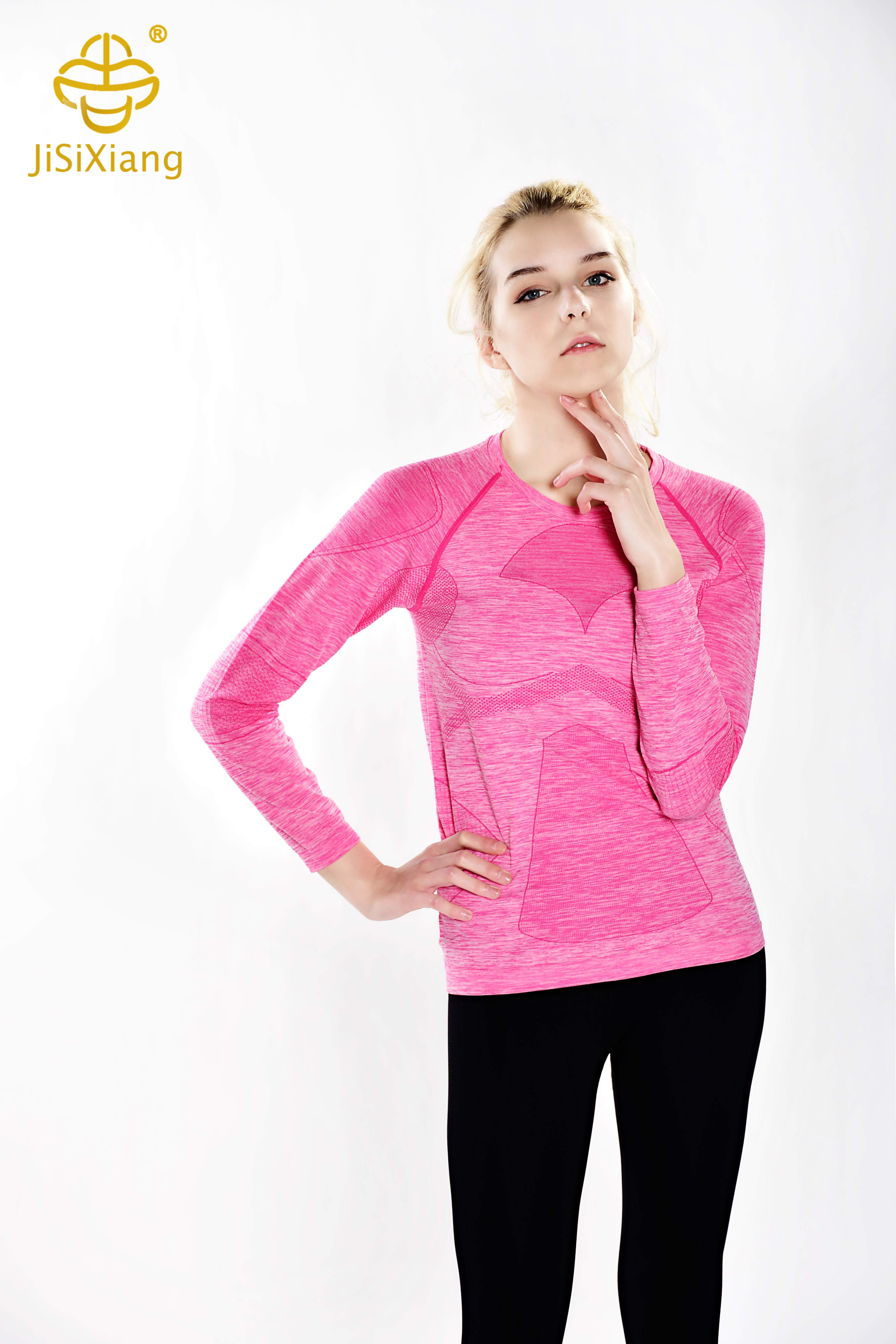 둥근 목 단색 요가 피트니스 뷰티 세트