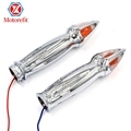 Chrome CNC Aluminum Alloy Handlebar Grips with Turn Signal Lights for Moto Choppers1