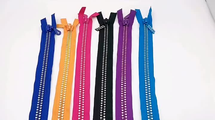 Rhinestone zipper