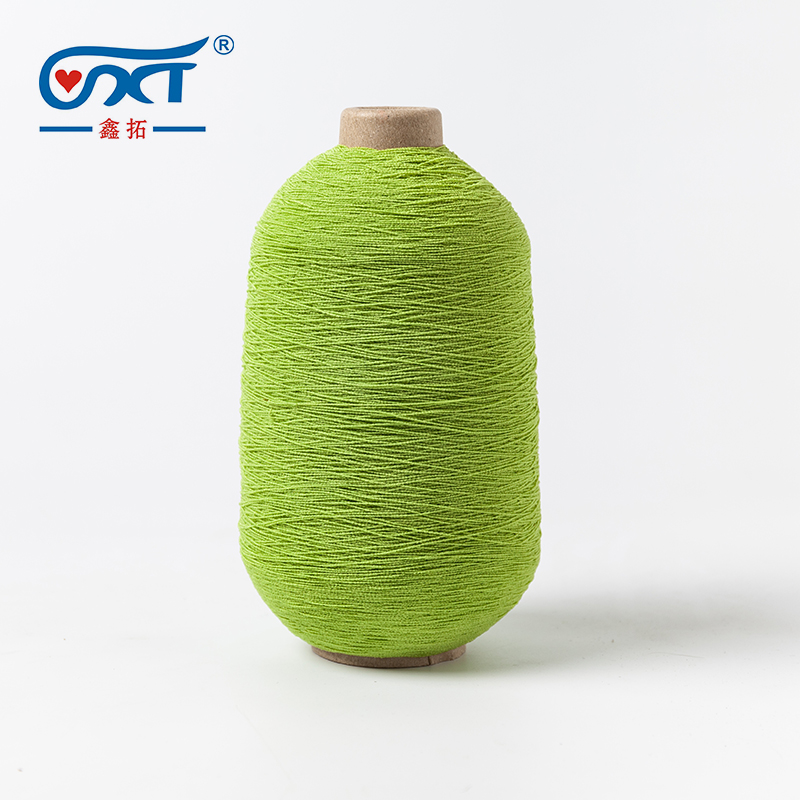 Green 90# 100# DCY Yarn Wholesale Rubber Covered Polyester Dope Dyed Yarn