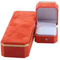 Hanhong Factory Großhandel Custom Orange Velvet Schmuck Verpackung Box Hochzeit Halskette Geschenkbox Ohrringe Ring Schmuck Box1