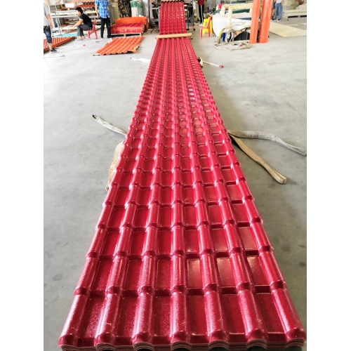 red synthetic resin tile