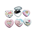 South Korea Mini Heart Shape Portable Clamshell Macaron Makeup Mirror1