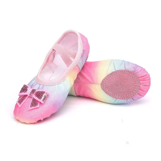 Girls Ballet Shoes for Girls Split-Sole Toddler Glitter Flats for Kids Dance1