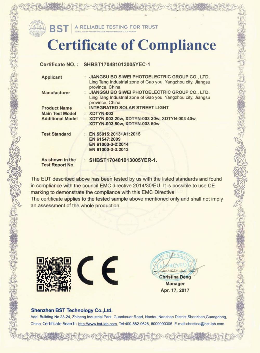 Certificate of Compliance