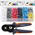 Ferrule Crimping Tool Kit, With 2000pcs Wire Terminals Hexagonal sawtooth Self-adjustable Ratchet Wire Terminals Crimper Kit