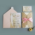 Luxury Gold Party Invitation Card Set with Pink Envelope1