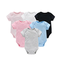 Summer Cotton Jumpsuit for Newborns - Custom Logo Solid Color Climbing Suit for Babies 0-1 Years Old1