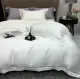 مجموعة سرير قطنية نقي من أربع قطع مزودة