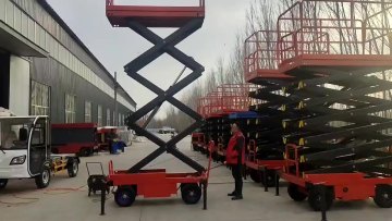 LICHMACH Traction Track Scissor Lift: Mini Stationary Lift Table Platform with Three Scissors Lift1