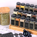 Wholesale 120ml 4oz 24pcs Square Shaker Lids Glass Seasoning Spice Bottle Jar Containers Set With Black Aluminum Lid And Labels1