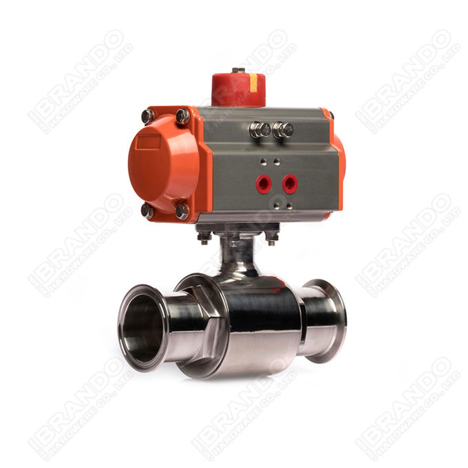 Sanitary Stainless Steel Tri Clamp Ball Valve With Pneumatic Actuator 4