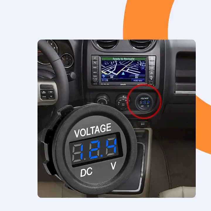 Wodoodporny samochód 12 V 24 V zielony cyfrowy wyświetlacz Voltmeter1