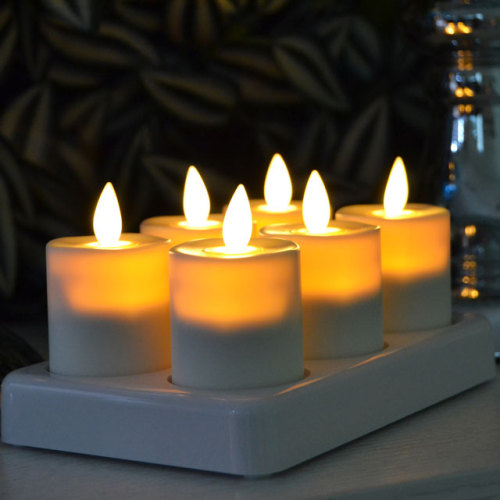 Dançar chama liderada por velas de tealight sem chamas