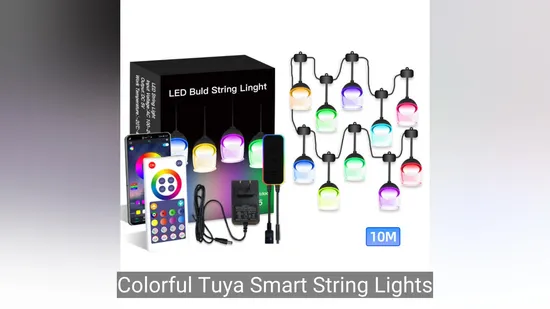 Coloridas luces de cuerda inteligente wifi para eventos festivos1