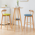 Nordic Solid Wood Backrest Light Luxury Bar Chair1