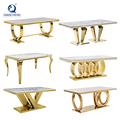Elegant Gold Marble Luxury Glass Dining Suite with Mirrored Furniture1