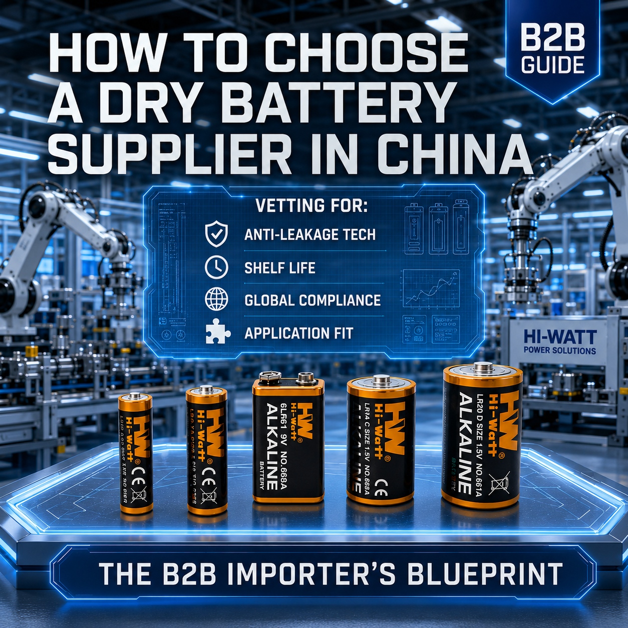 Como escolher um fornecedor de bateria seca na China: um plano de importador B2B