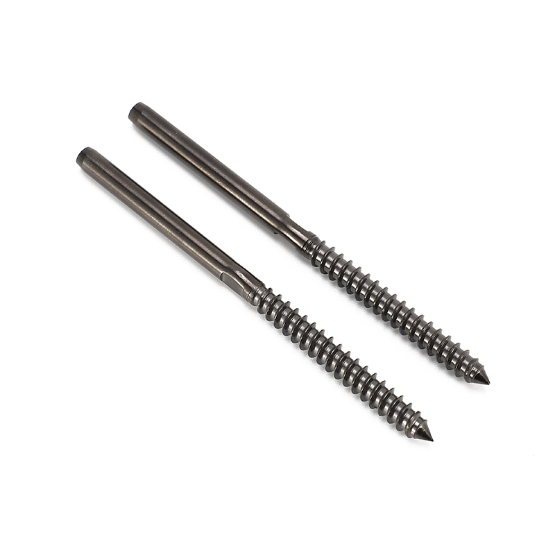 Swage stud terminal left hand thread