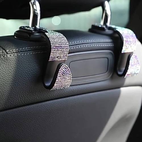 Rhinestone Car Headrest Hook Bling Auto Seat Hangers Diamond Holder1
