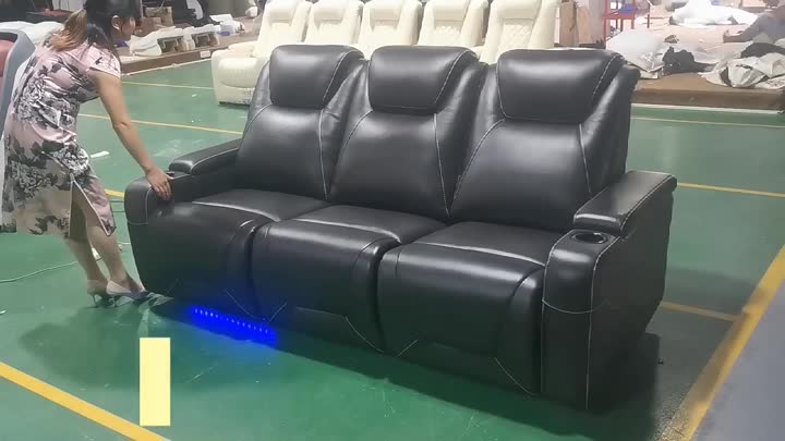 home theater sofa with hidden tray table