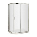 Curved Two-Sided Unequal Corner Bathroom Enclosure with Polished Chrome Frame1