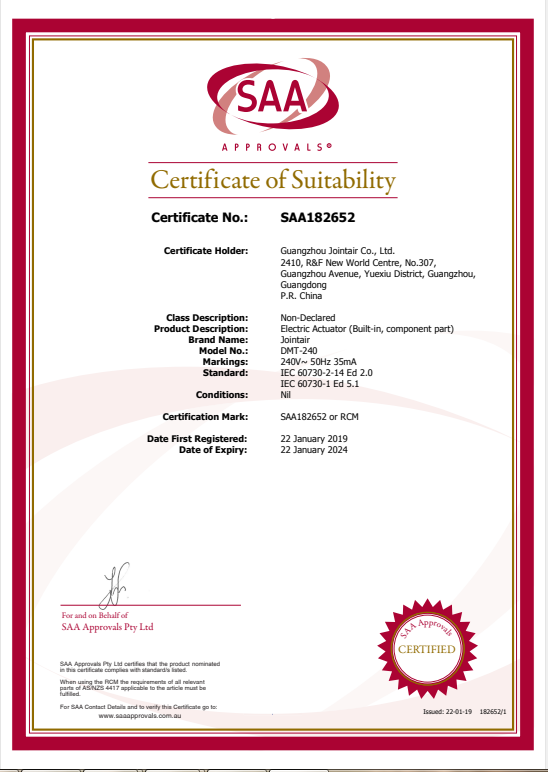 Certificate of Suytability