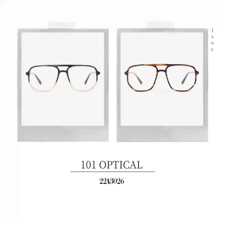 Double bridge Acetate unisex optical frame