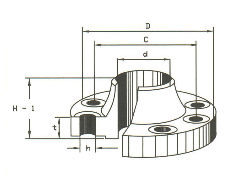 Weld Neck Flange Drawing 2