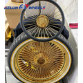 Chevrolet Style 15-Inch Rose Gold Chrome Steering Wheel Rim Dayton Wire Wheels1