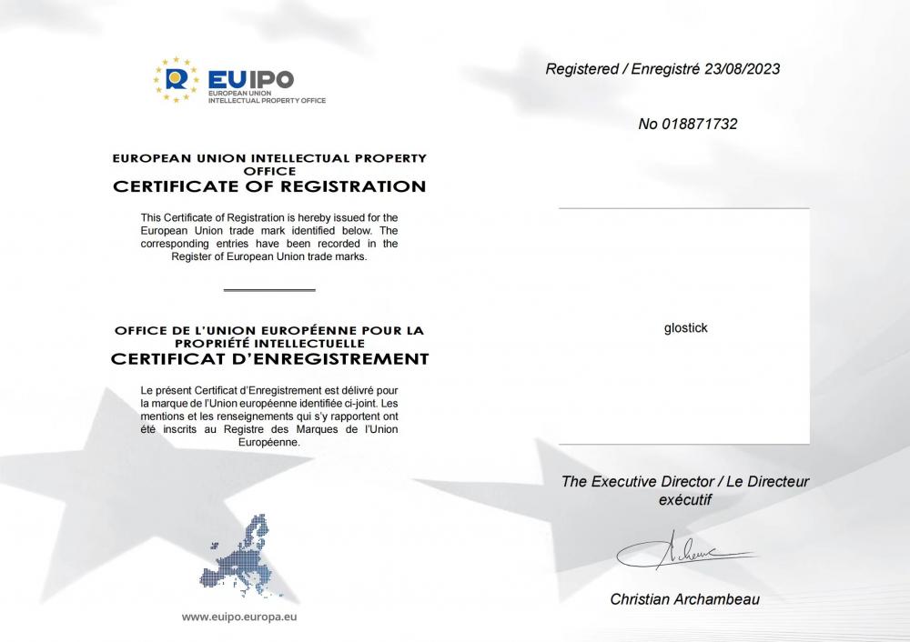 European Union Intellectual Property Office Certificate Of Registration