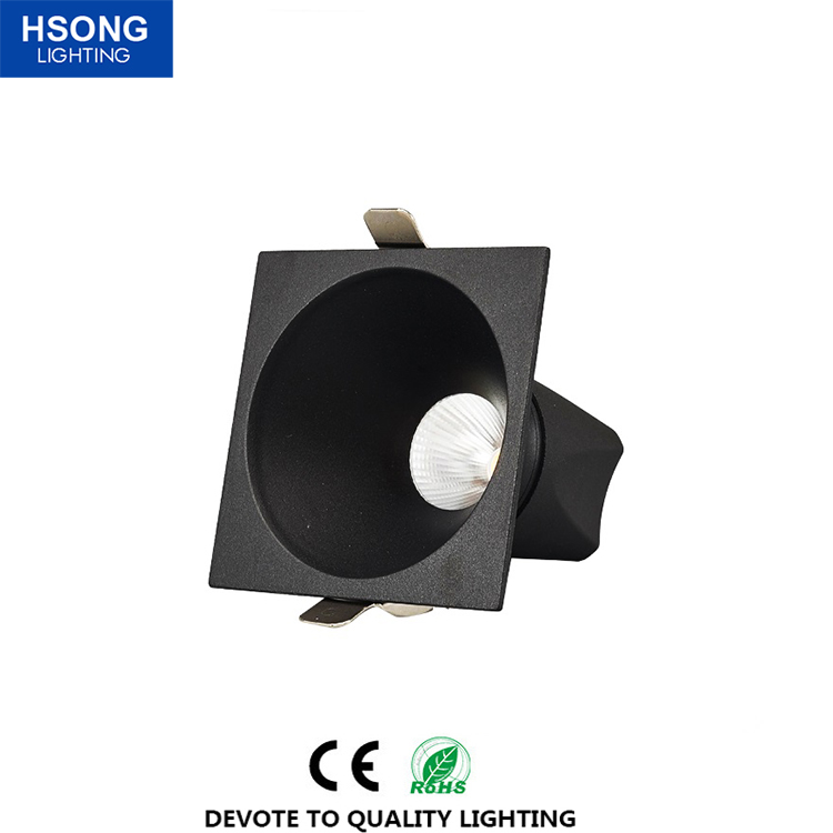 Hsong Lighting - New design white/black embedded led cob downlight trimless downlight 15w for hotel wall washer LED COB Recessed Spotlights1