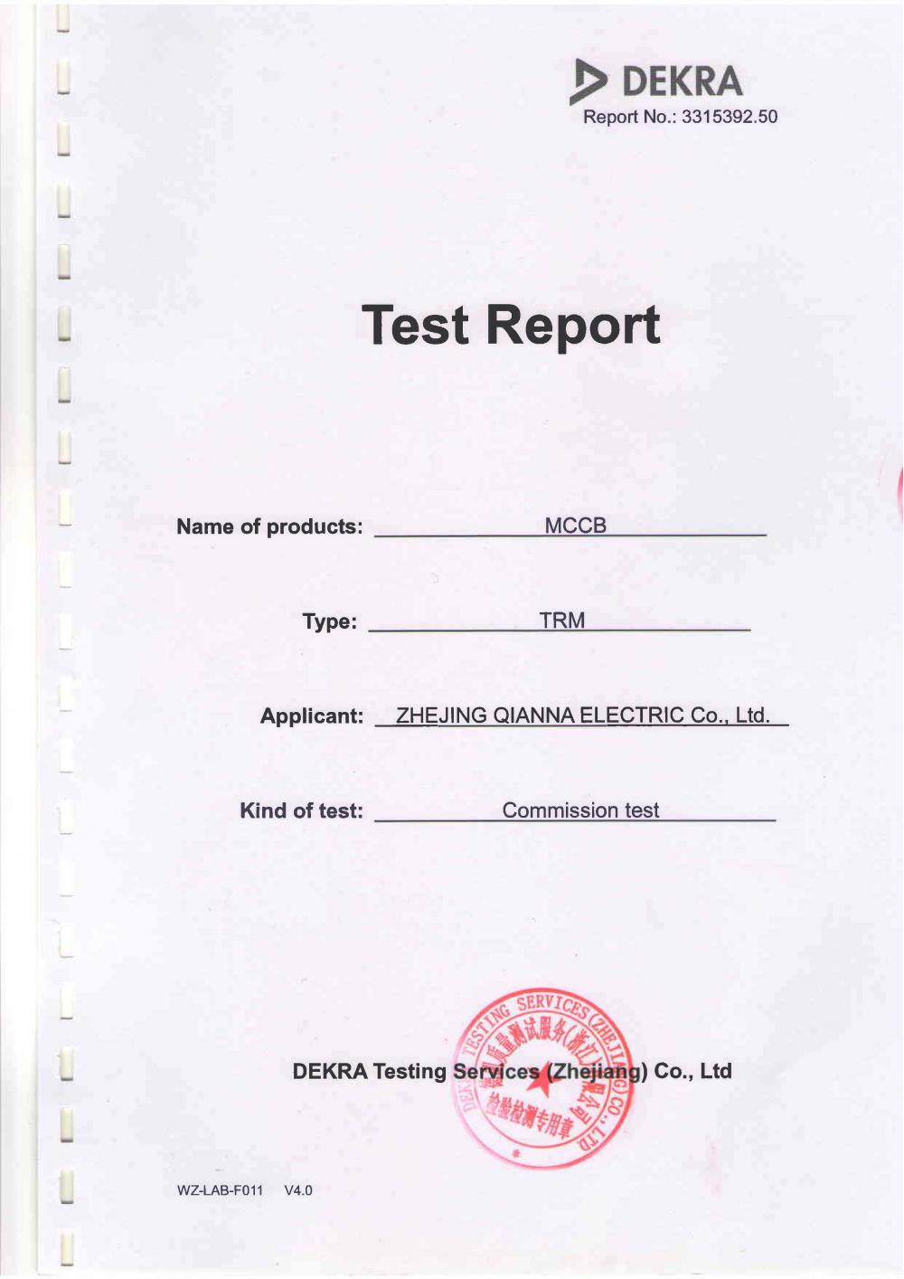 DEKRA type test report