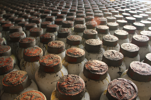 Where were wine jars produced?