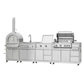 Natural Alfresco Outdoor Camping Stainless Steel Modular Kitchen Island with Professional Sink, Gas Bar, Propane BBQ Grills and Barbecue1