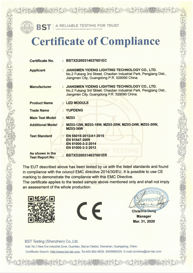 Certificate of Compliance