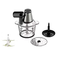 3L Electric Food Chopper with Glass Bowl, Fully Copper Motor - 6 Golden Blades Processor and Meat Grinder1