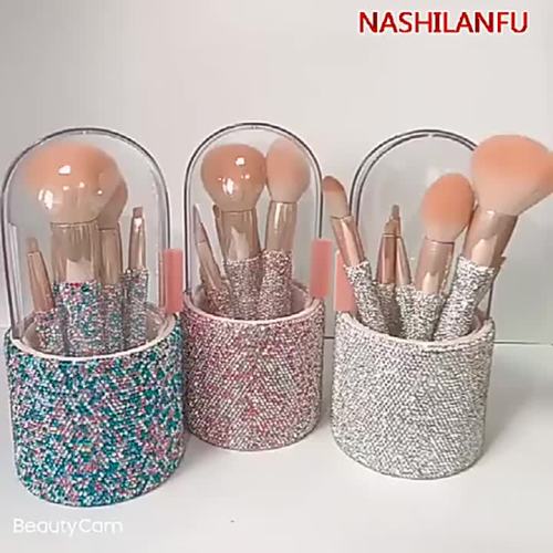 8pcs barreled diamond makeup brush set