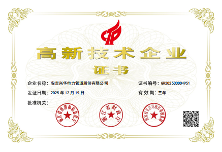 High tech Enterprise Certificate