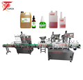 Eight-Head Magnetic Pump 3-in-1 Rotary Oil Filling, Capping & Labeling Machine Line1