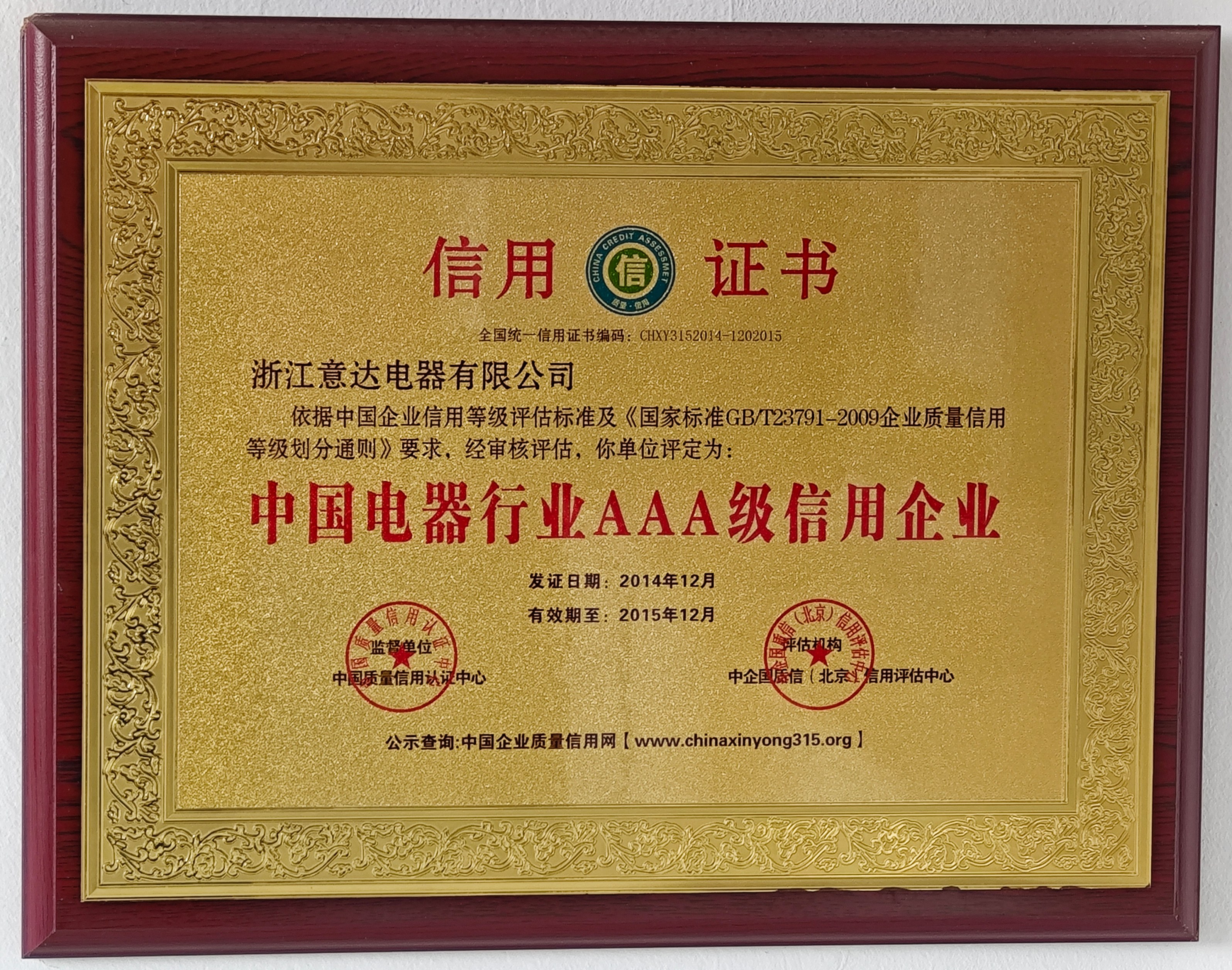 Credit certificate